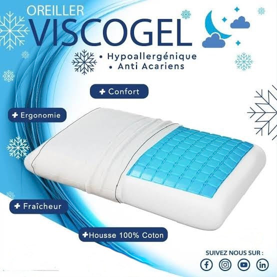 Oreiller Orthopédique à Mémoire de Forme – Soulagement Cervical & Hernie Discale